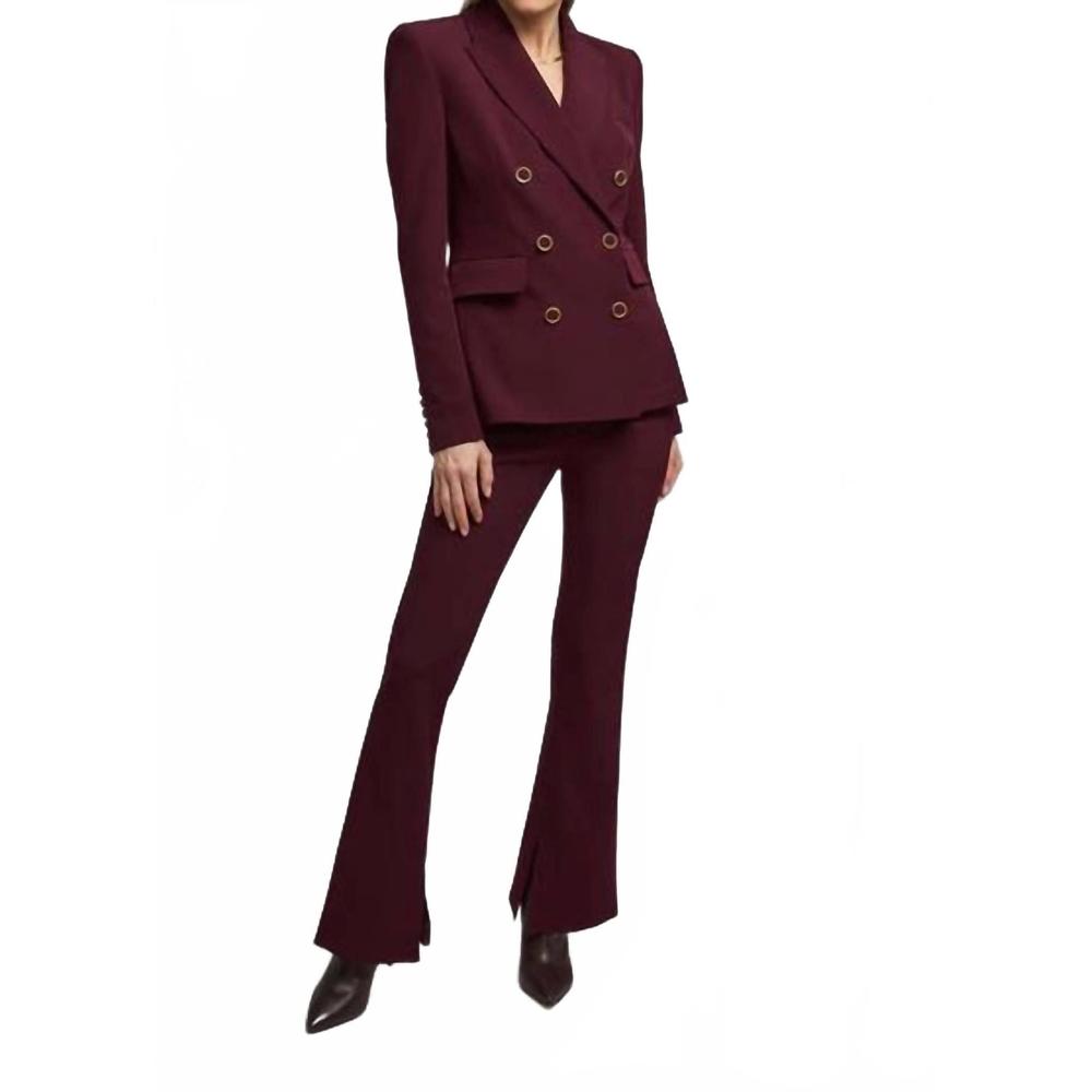 Generation Love Wide Leg Suit Pants in Deep Burgundy